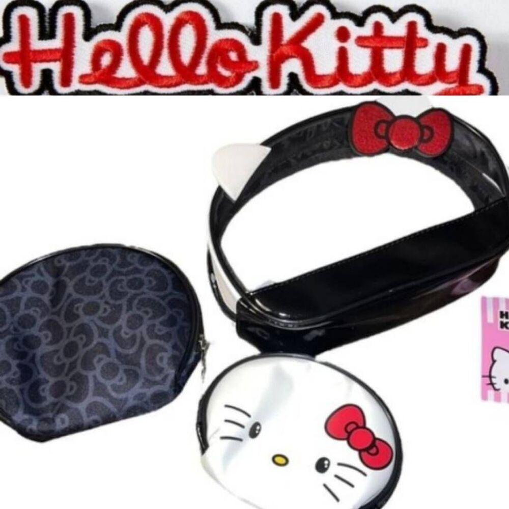 Hello Kitty 3-PC Logo Bow Cosmetic Case